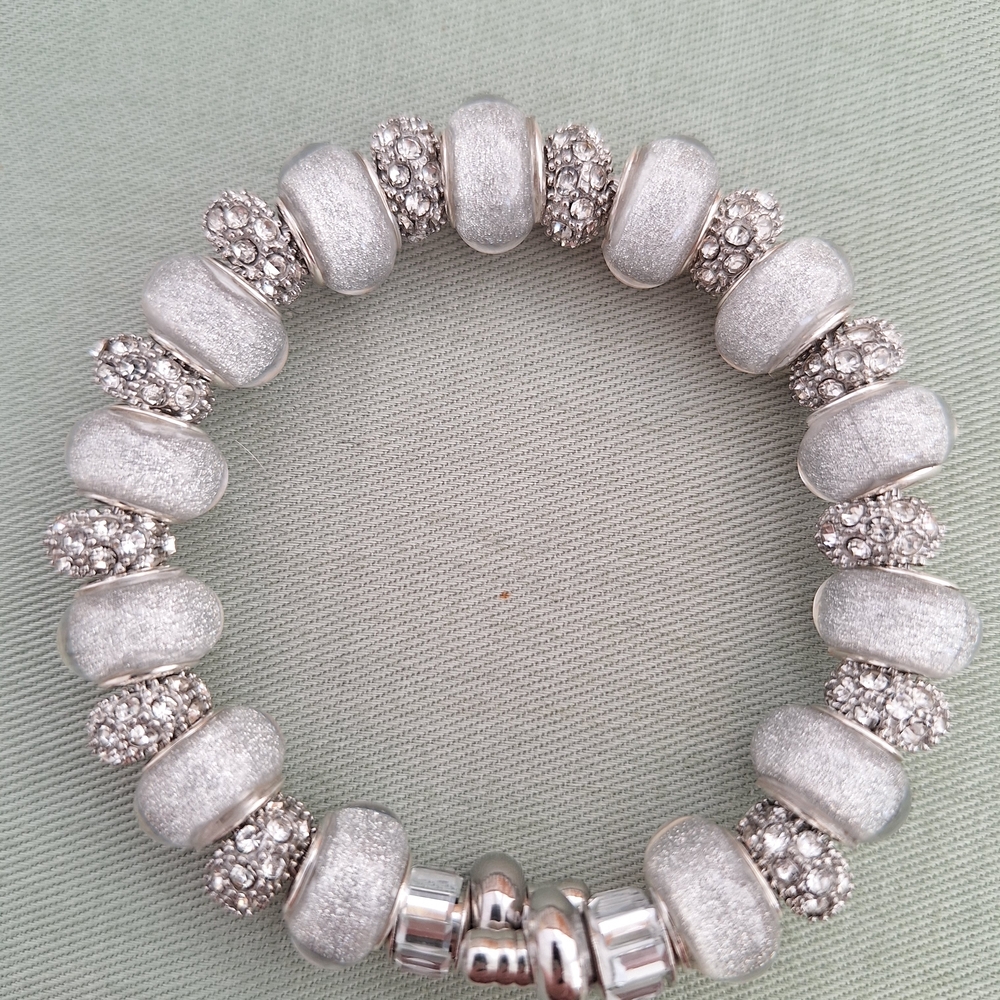 Elegant Silver Beaded Bracelet